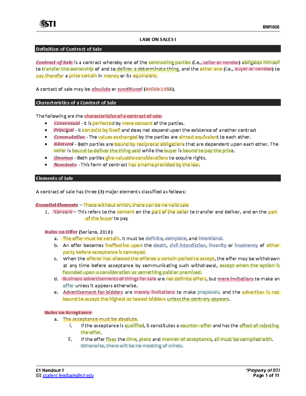 Rflib-01 Handout 1 - 01 Handout 1 *Property Of STI Definition Of ...