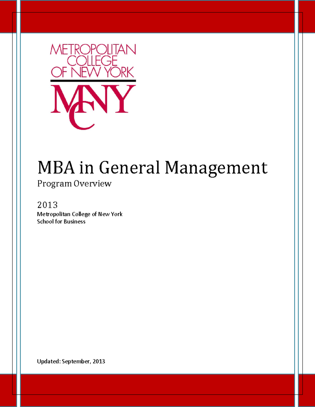 MBA General Management Program Overview - MBA in General Management ...