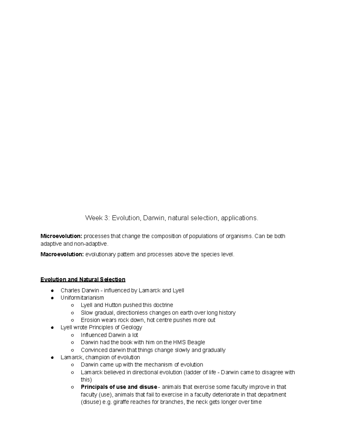 BIOL1320 week 3 - Week 3 lecture notes and textbook questions covering ...