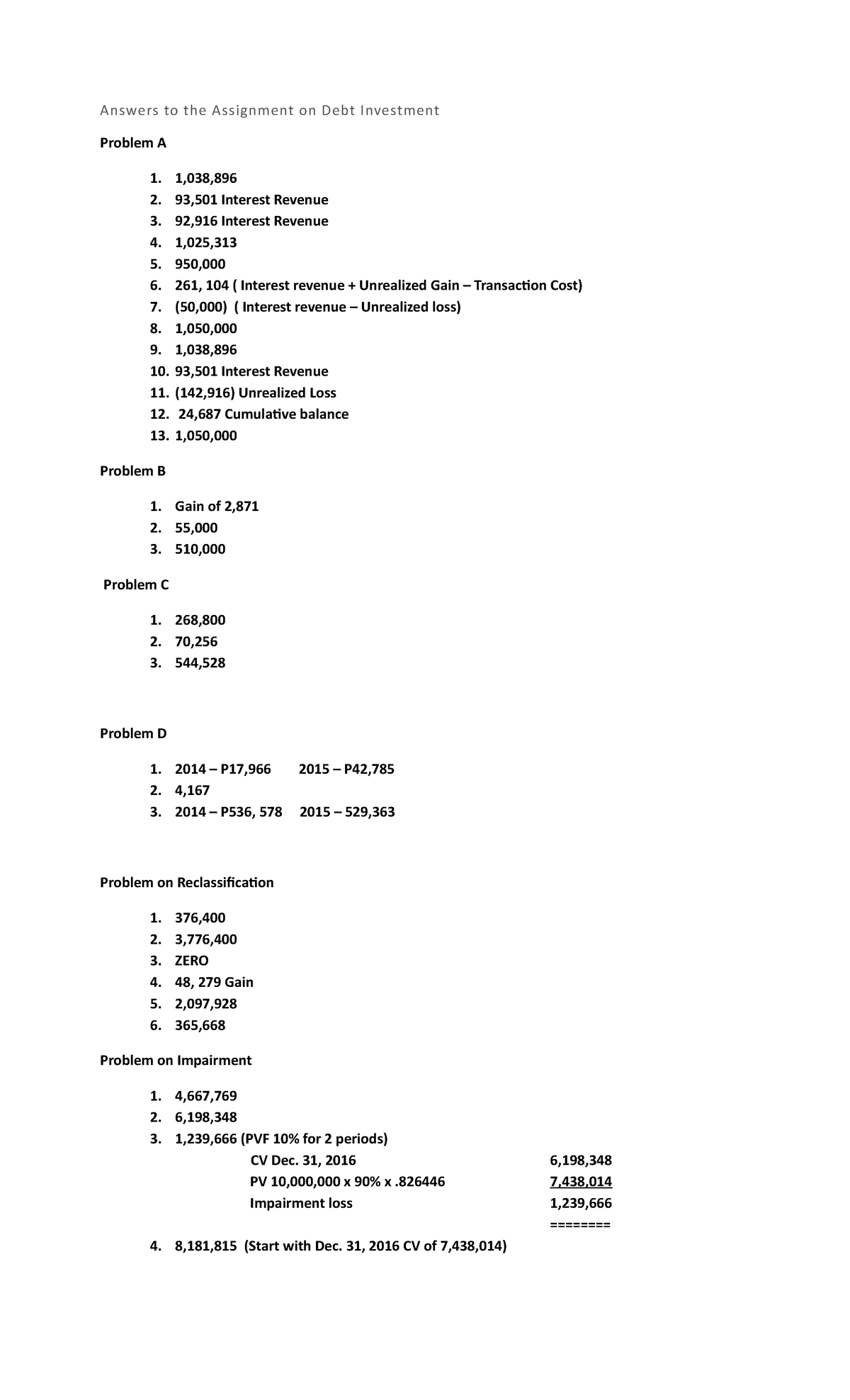 assignment of business debt