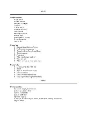 Midterm Review Guide - 2020-2021 ESPAÑOL 1 MIDTERM STUDY GUIDE: The ...