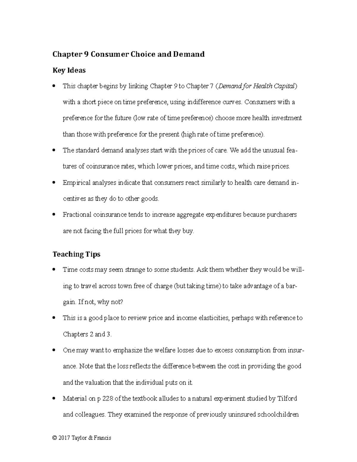 Chapter 9 Study Material - Chapter 9 Consumer Choice and Demand Key ...