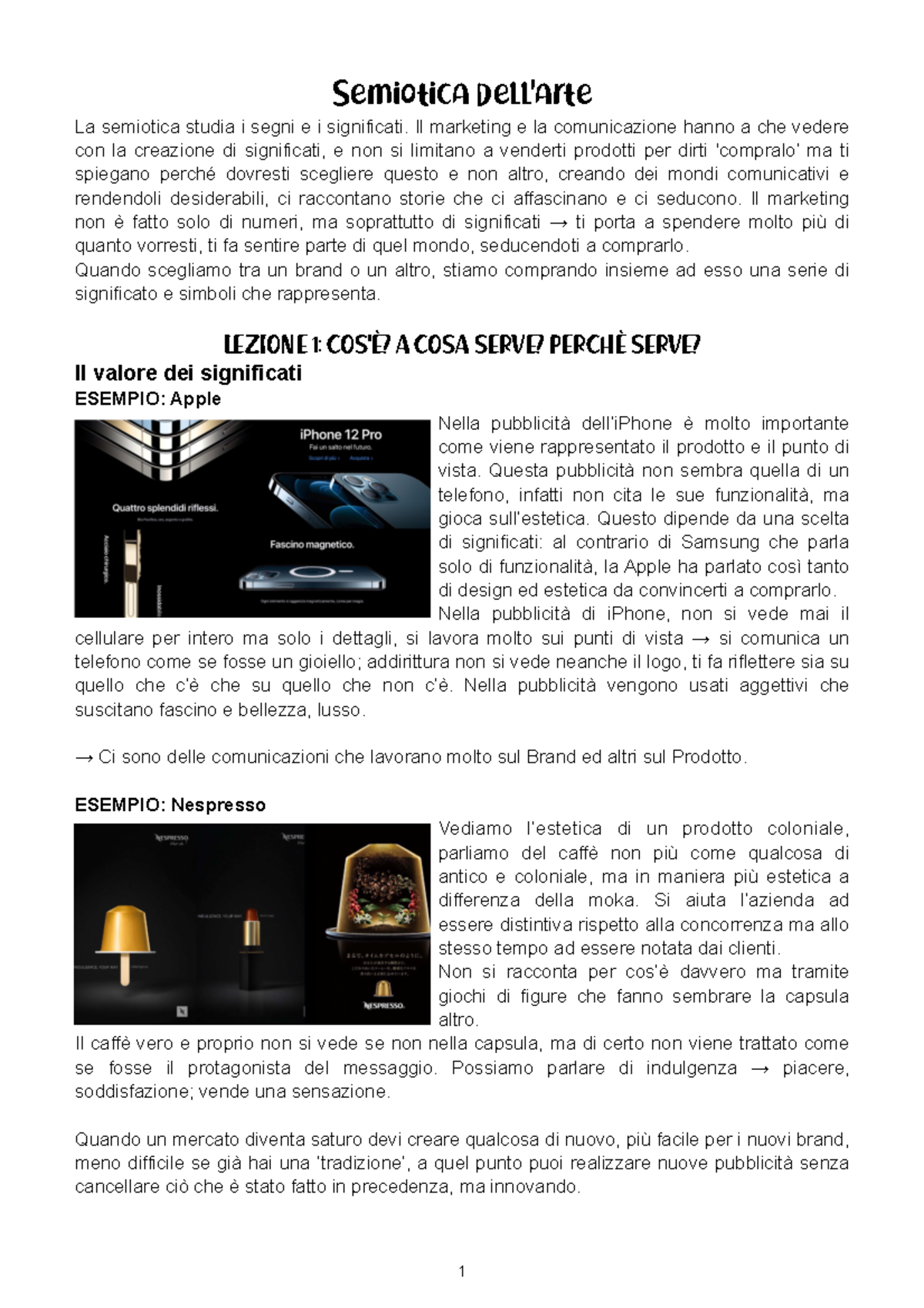 Semiotica dell'arte Appunti esame Dodaro Semiotica dell’arte La