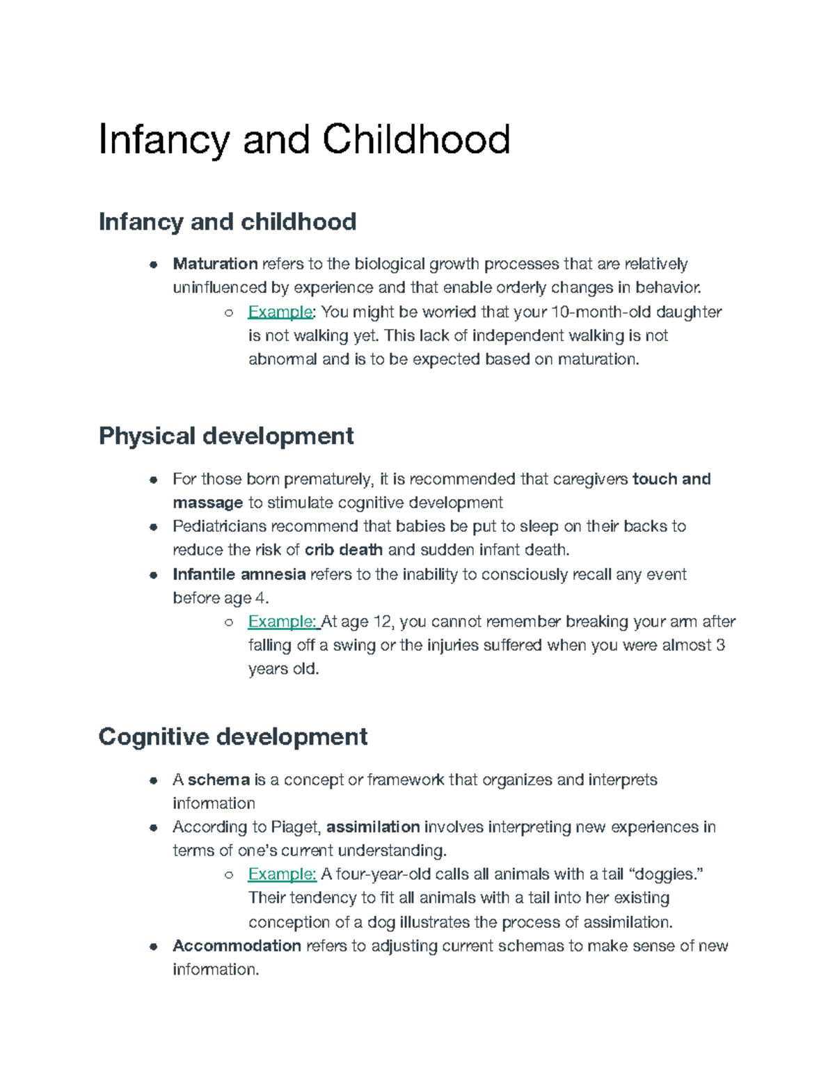 Infancy and Childhood Professor Frederick Infancy and