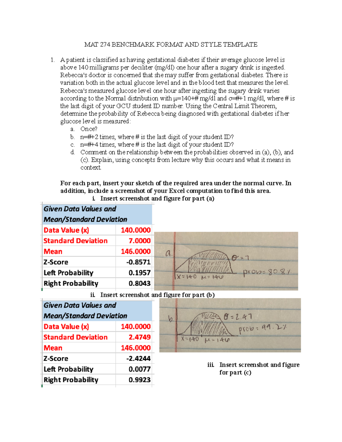 Final MAT274 Benchmark MAT 274 BENCHMARK FORMAT AND STYLE TEMPLATE A