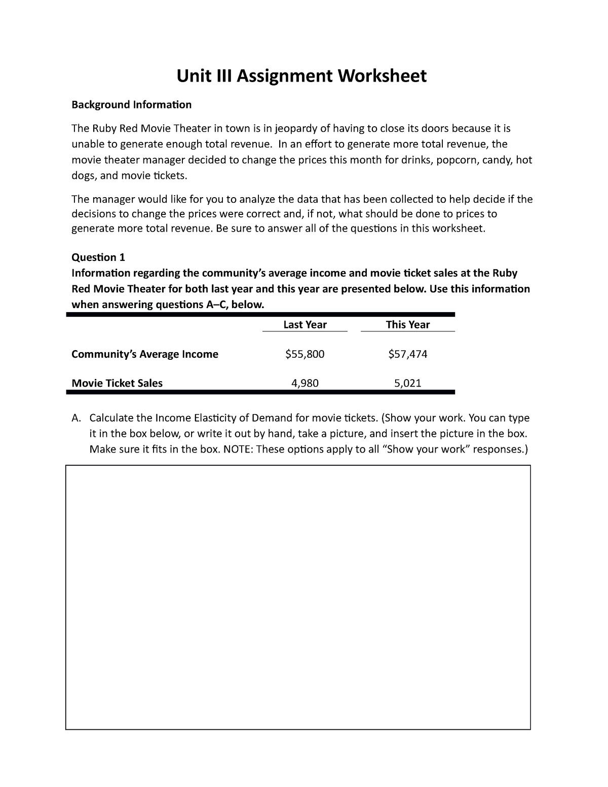 unit iii assignment home cost