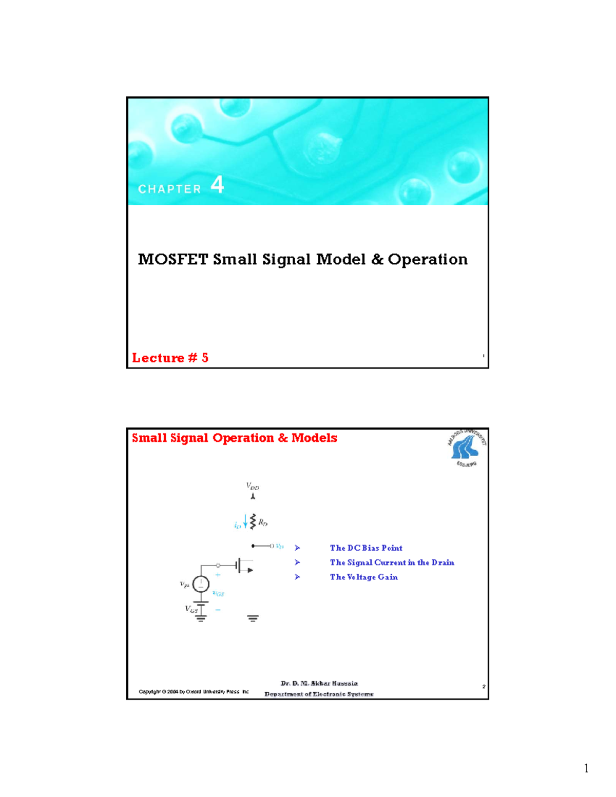 Akbar analog electronics 05 2011 - MOSFET Small Signal Model ...