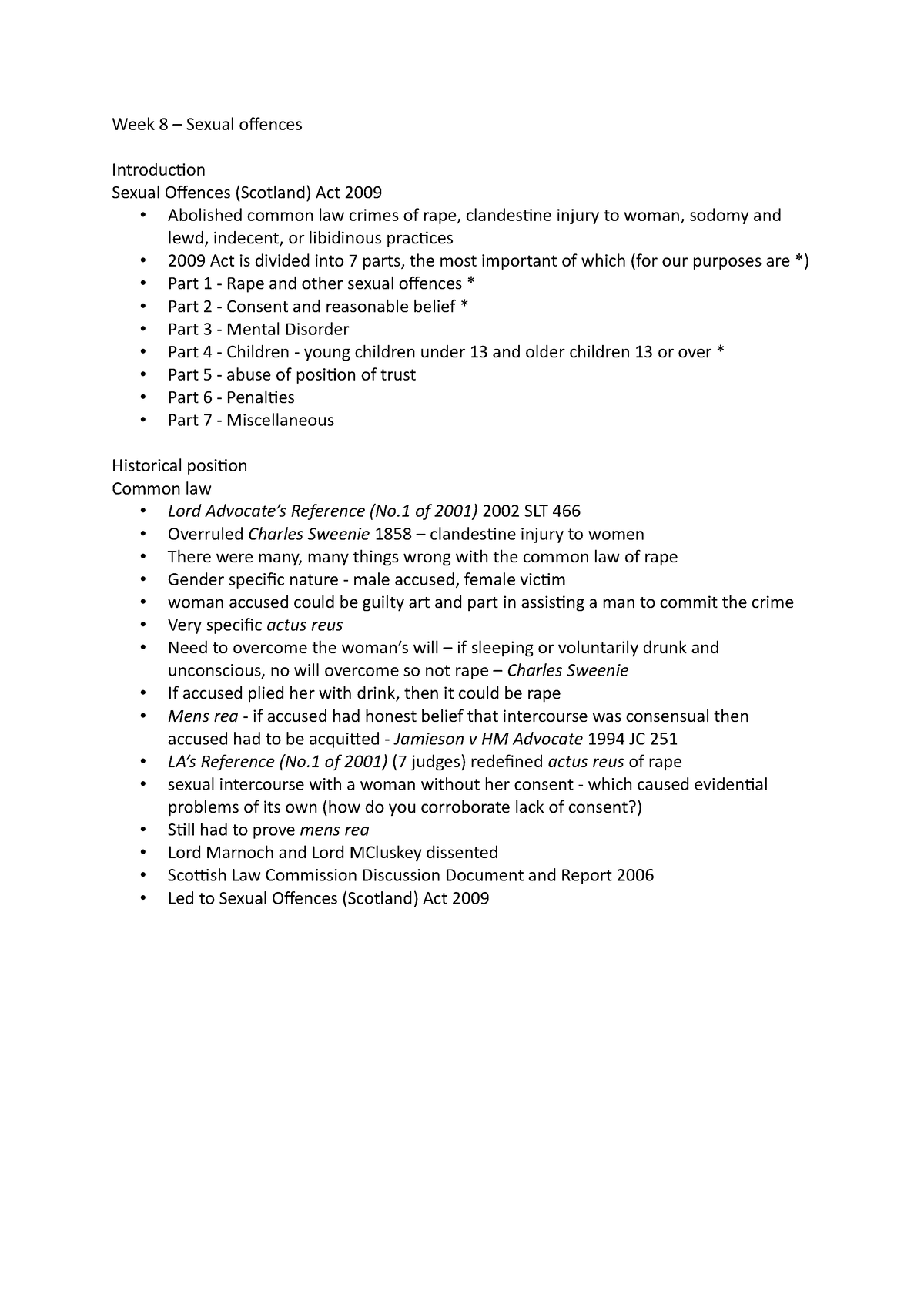 Week 8 Week 8 Sexual Offences Week 8 Sexual Offences Introduction Sexual Offences 0948