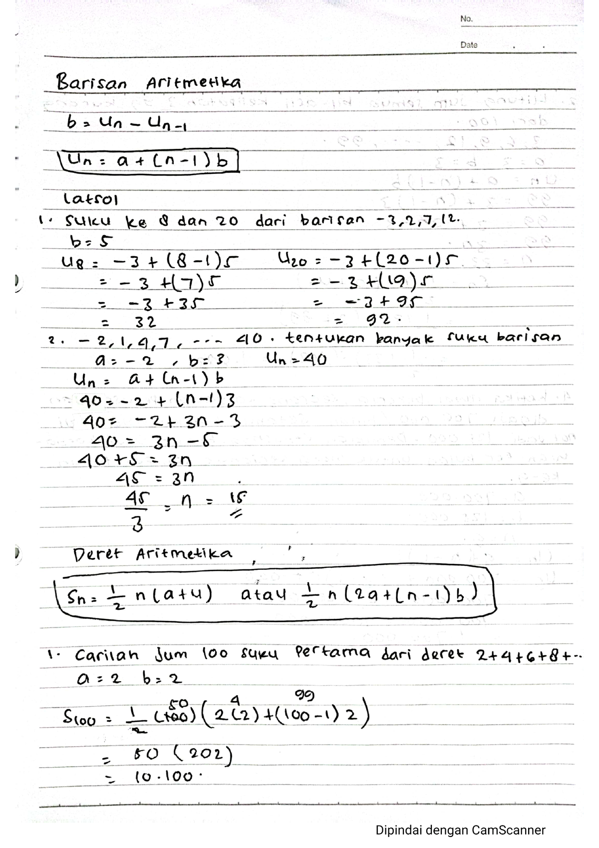 Barisan Dan Deret Aritmetika - Matematika - Studocu