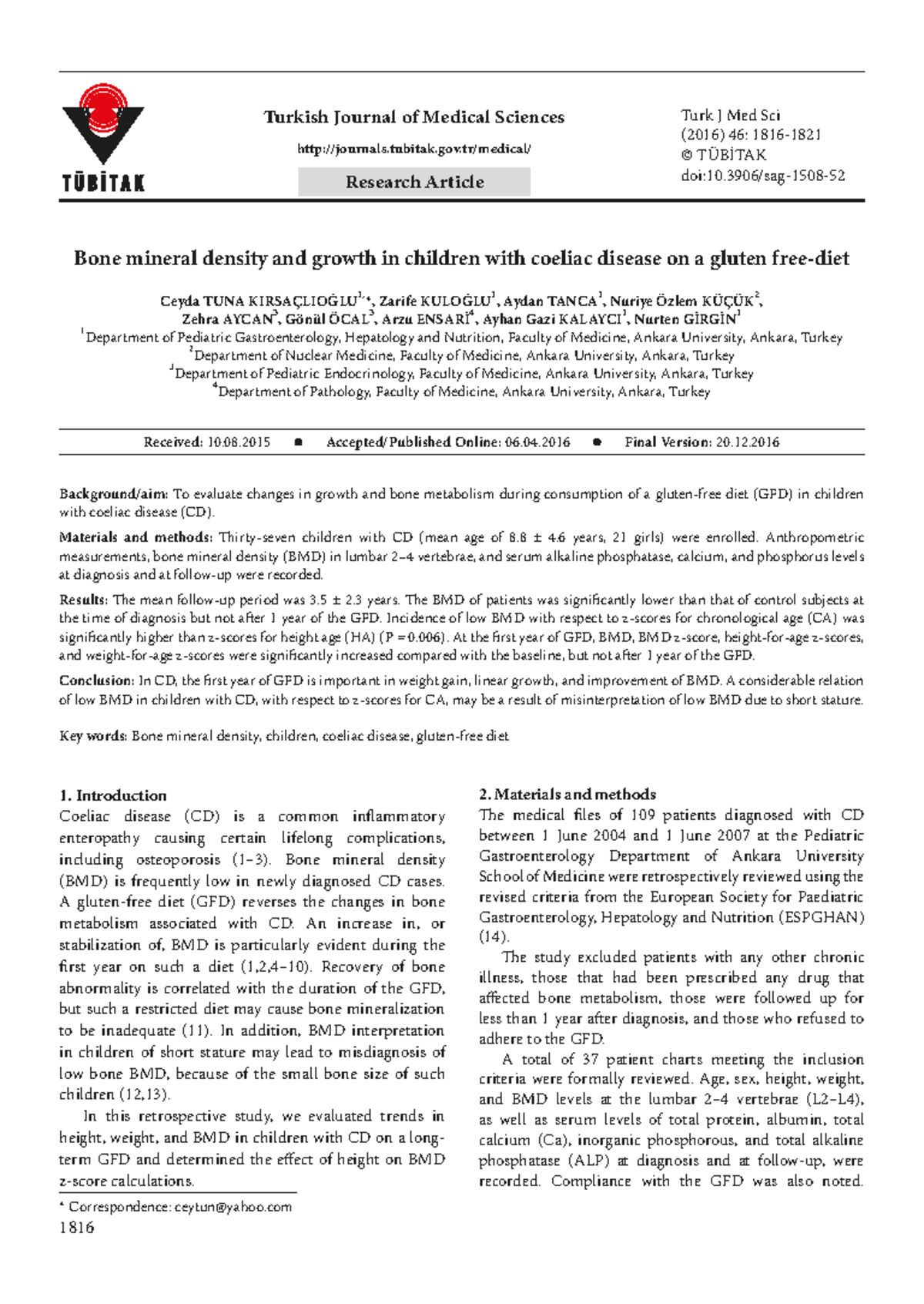 Retrieve Notes journals.tubitak.gov/medical/ Turkish Journal of