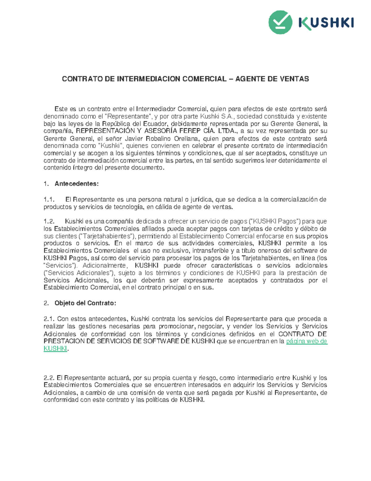 Contrato De Intermediacion Comercial Agente De Ventas Contrato De Intermediacion Comercial