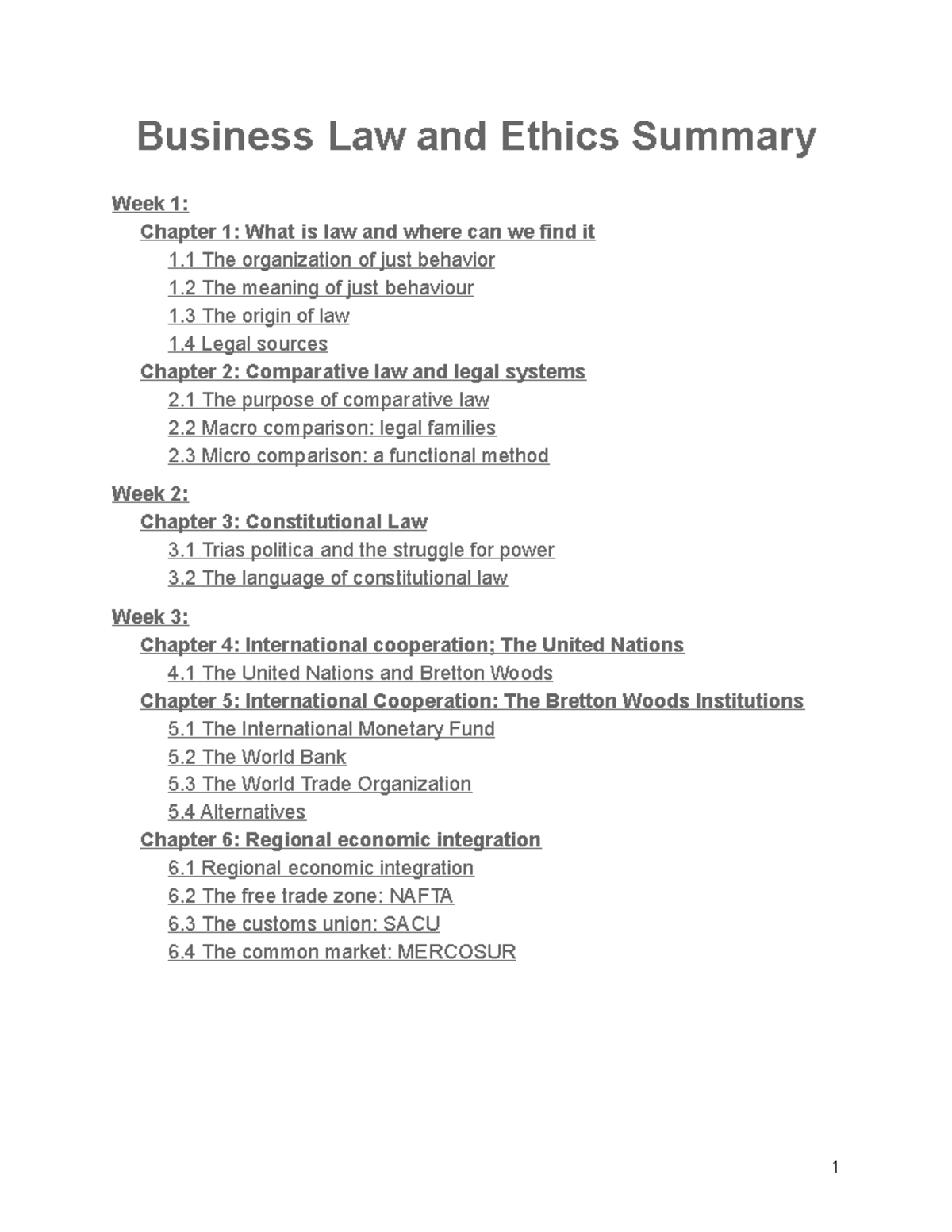 Law Summary Samenvatting Business Law And Ethics Summary Week 1 Chapter 1 What Is Law And