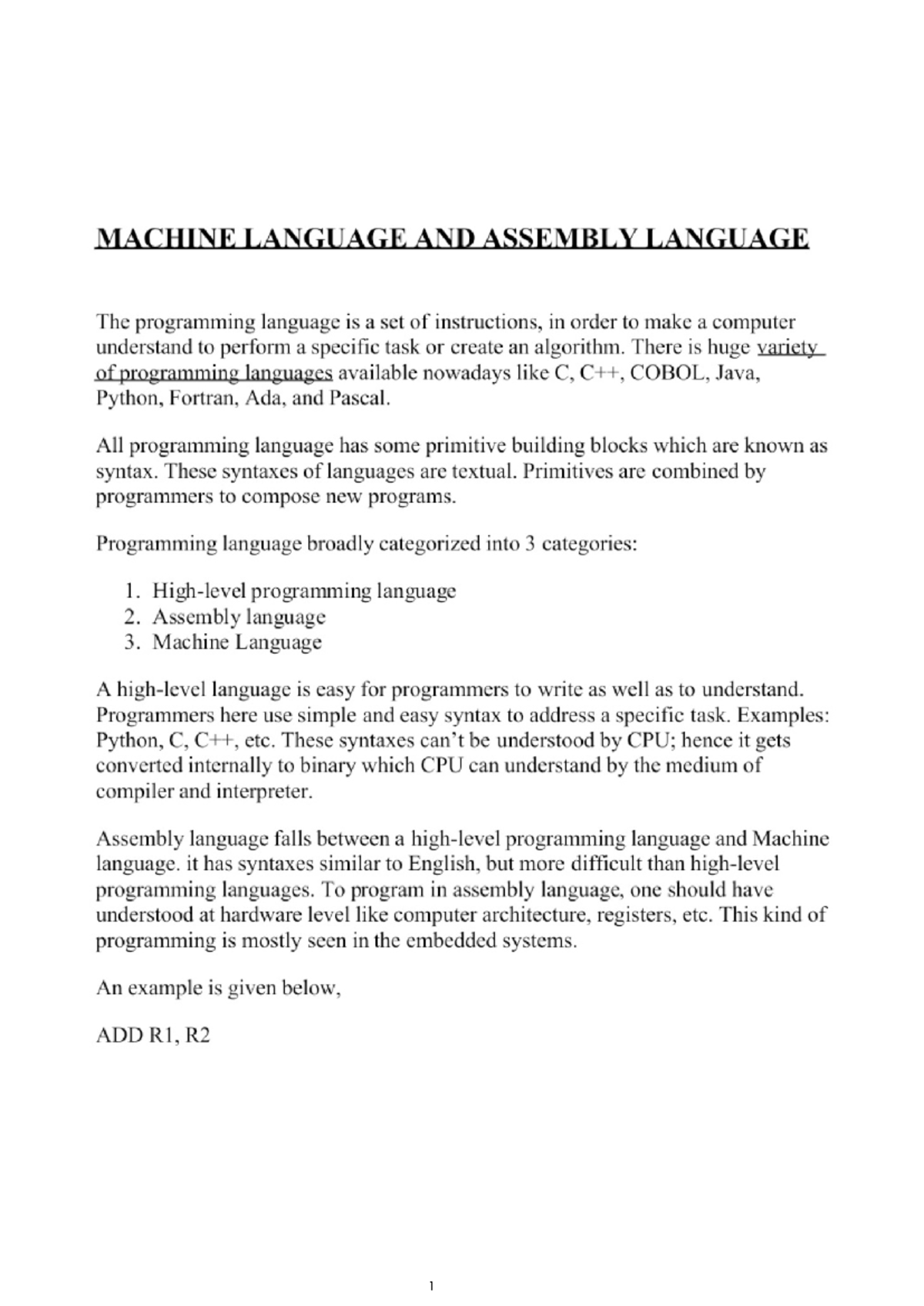 Sp unit 1 imp - Computer Science Engineering - Studocu
