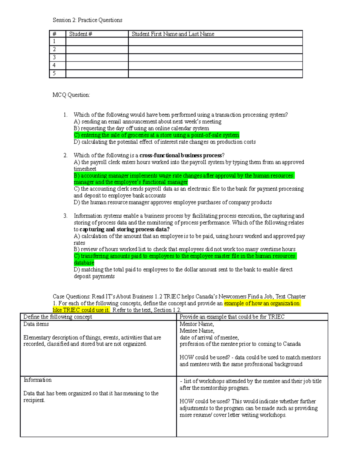 2511 S2 Participation - For Class - Answer - Session 2: Practice ...