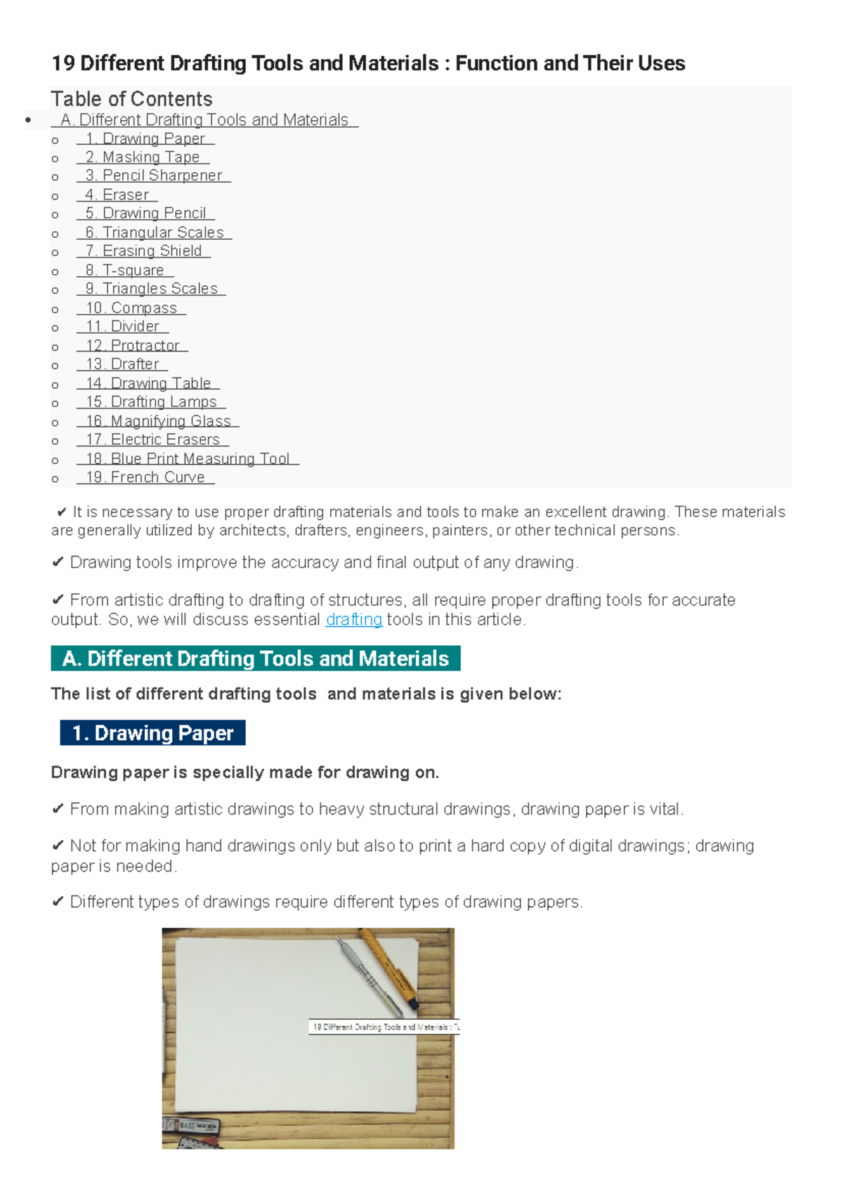 19 Different Drafting Tools and Materials Different Drafting Tools