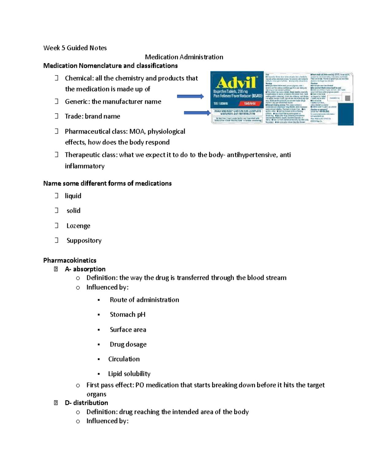 Week 5 Guided Notes-2 - Week 5 Guided Notes Medication Administration ...