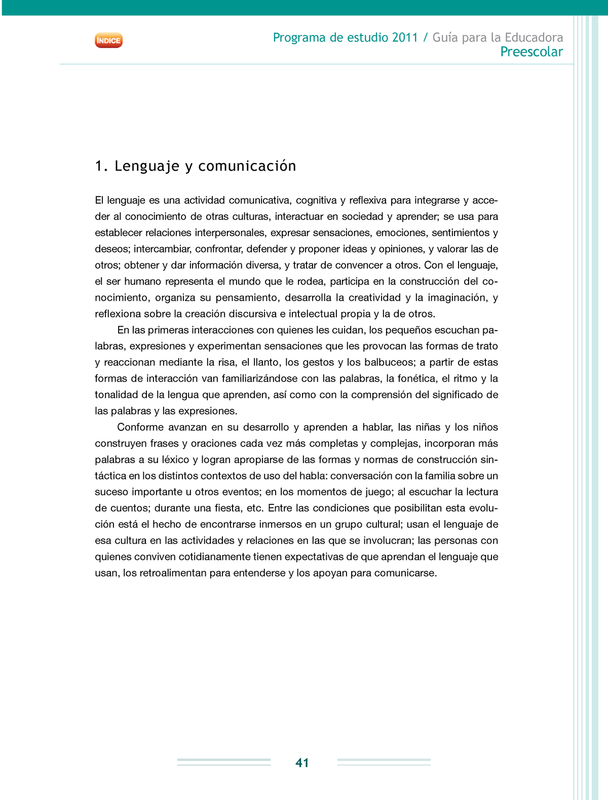 Gu A Para La Educadora. Lengua Y Comunicaci N - Preescolar 1. Lenguaje ...