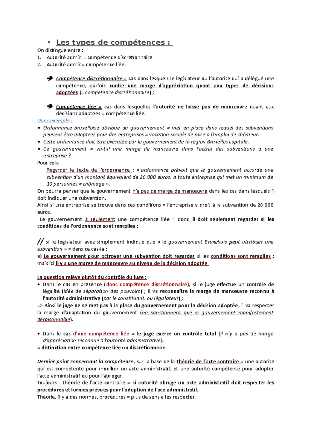 Les types de compétences - Compétence discrétionnaire = cas dans ...