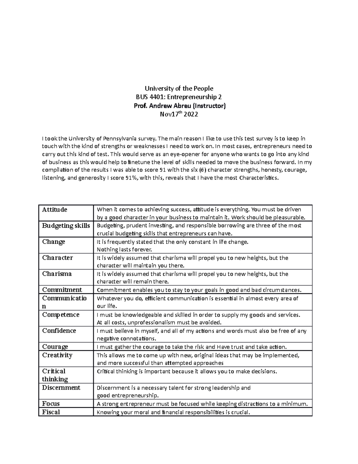 BUS 4401 Learning Journal unit 1 - University of the People BUS 4401 ...
