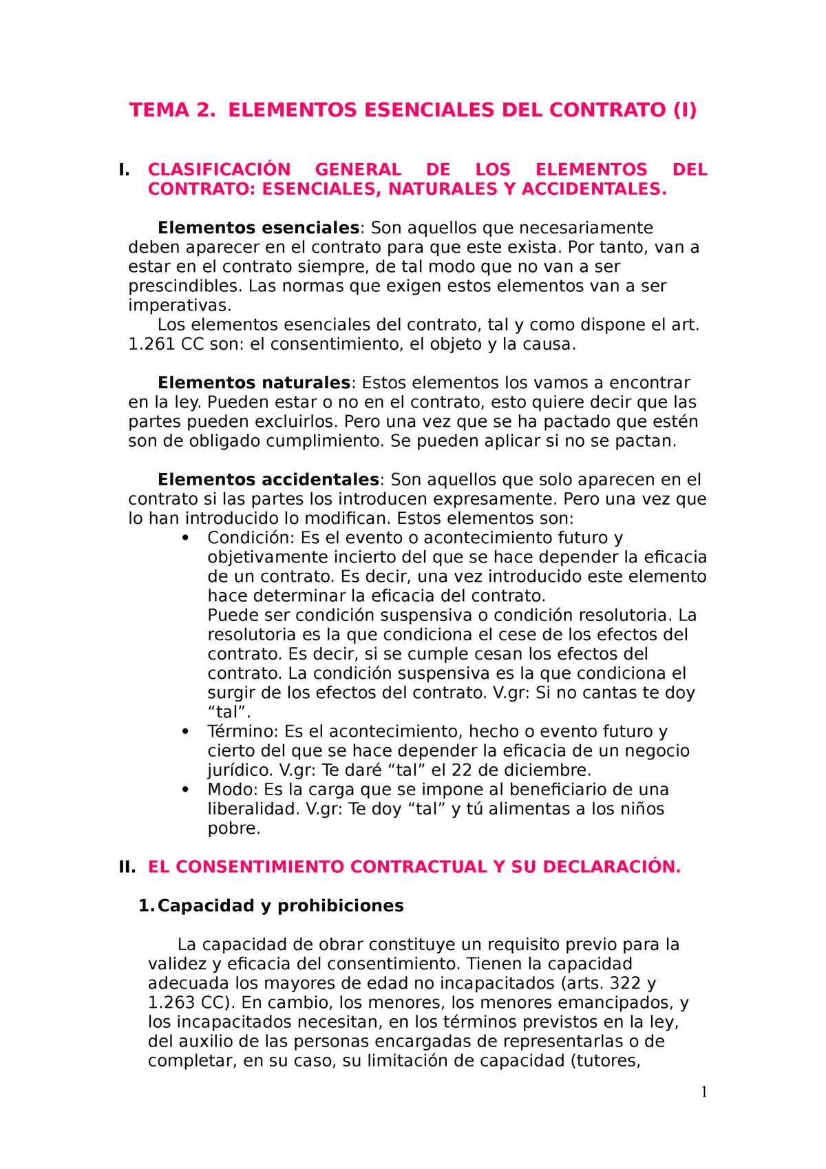 Tema 2 Elementos Esenciales Del Contrato I Tema 2 Elementos Esenciales Del Contrato I I 6200