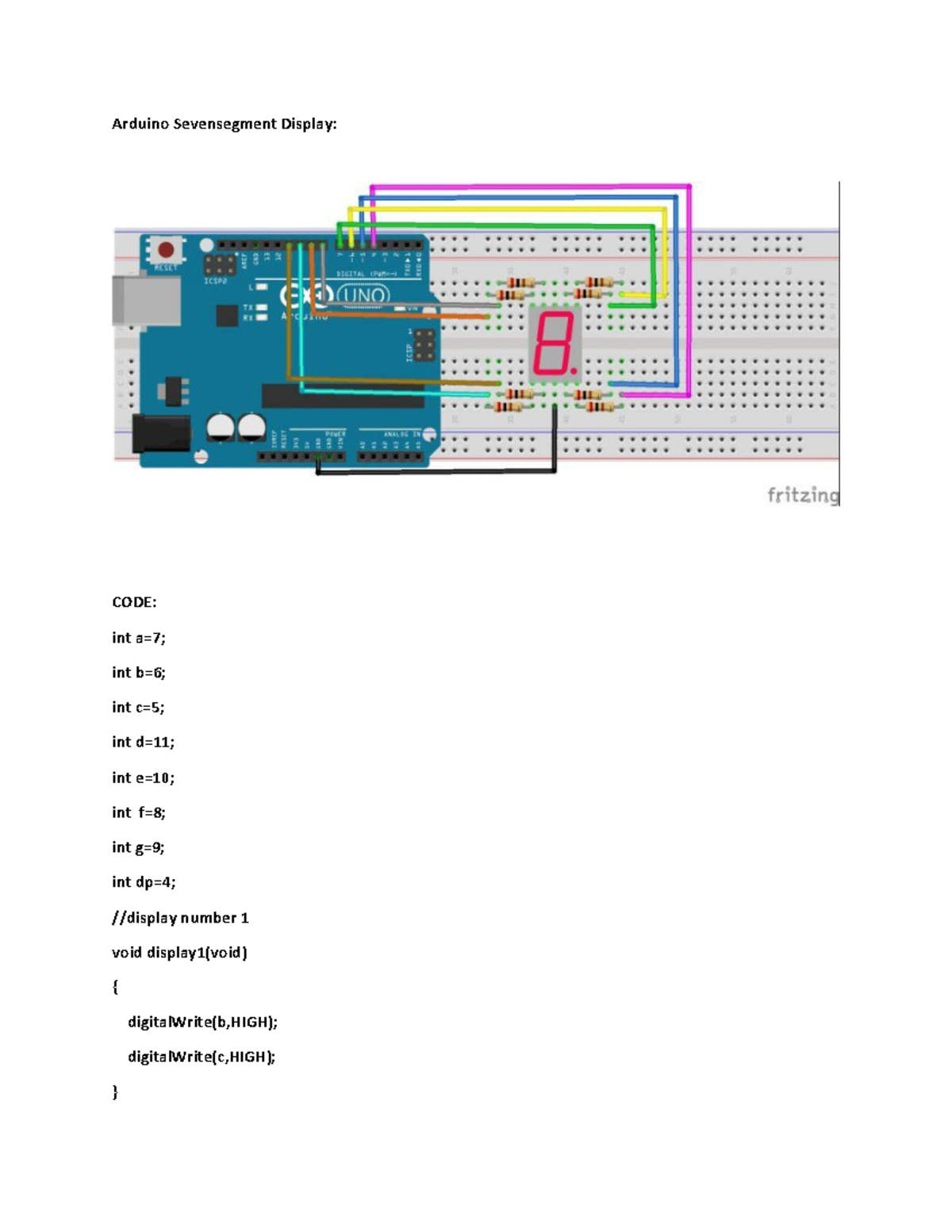 Arduino Sevensegment Display - Arduino Sevensegment Display: CODE: int ...