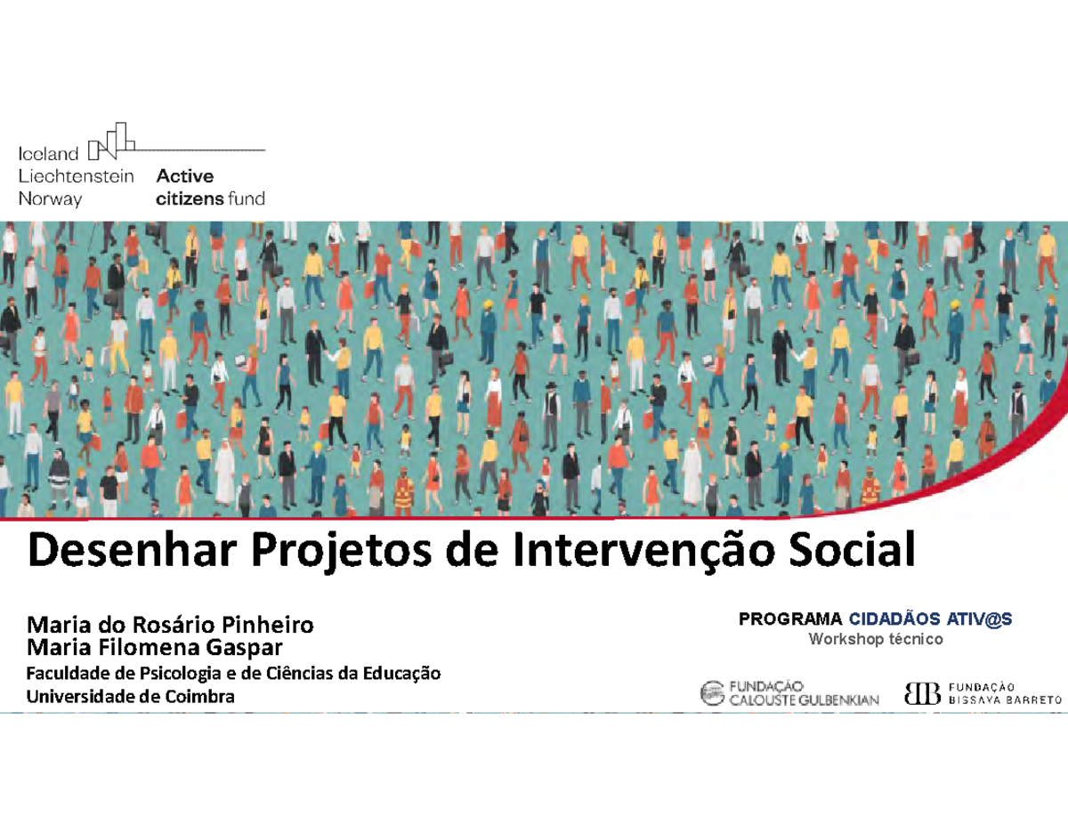 Desenhar Projetos De Intervenção Social - Calouste Gulbenkian Foundation