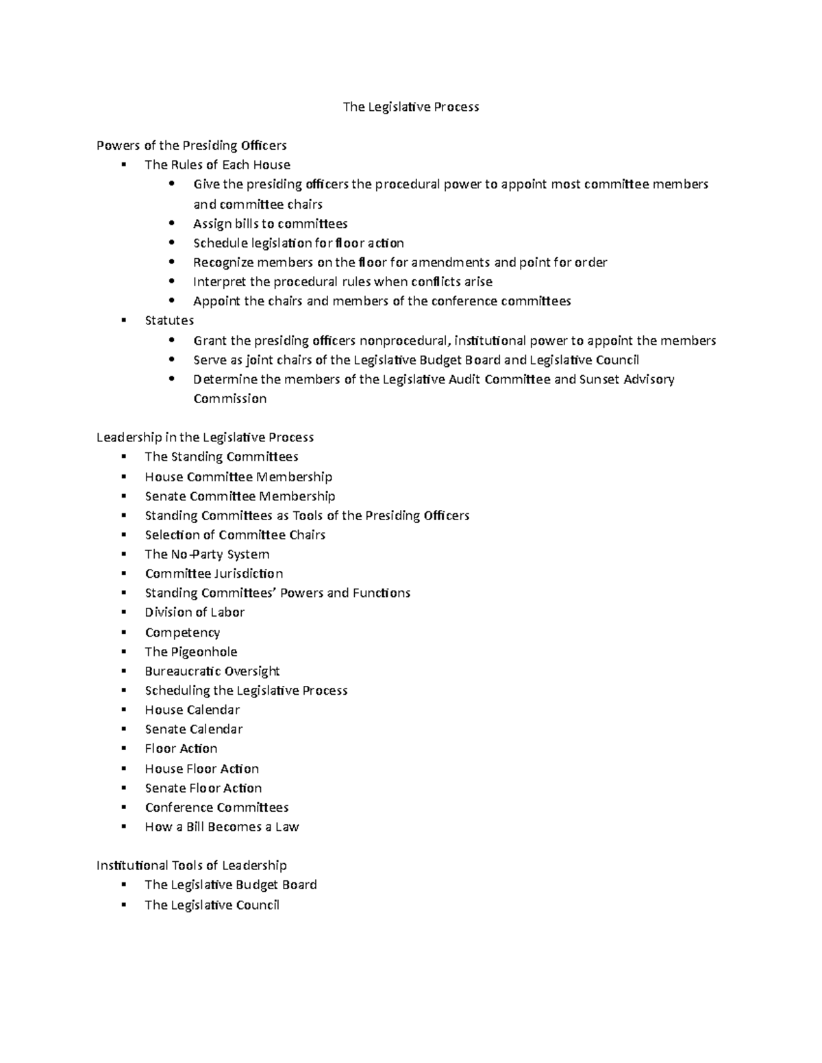 The Legislative Process Pols 2306 Tamucc Studocu