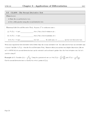 Quiz Exam Formula Sheet - MTH 132 - Calculus 1 - Spring 2024 - MTH 132 ...