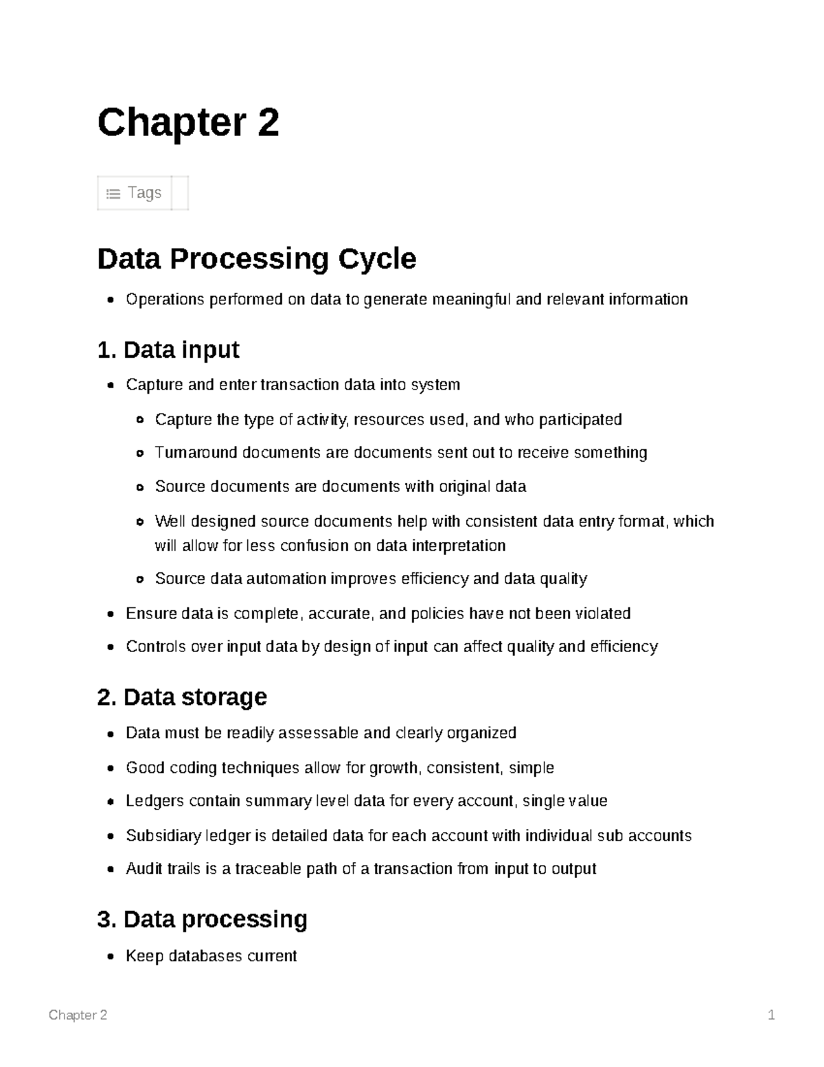 AIS Chapter 2 AIS - Chapter 2 1 Chapter 2 Tags Data Processing Cycle ...