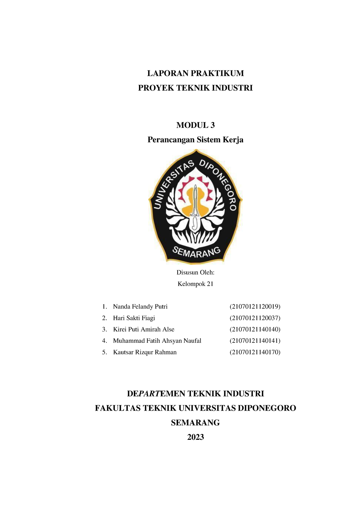 Laporan Modul 3 - Kelompok 21 - LAPORAN PRAKTIKUM PROYEK TEKNIK ...