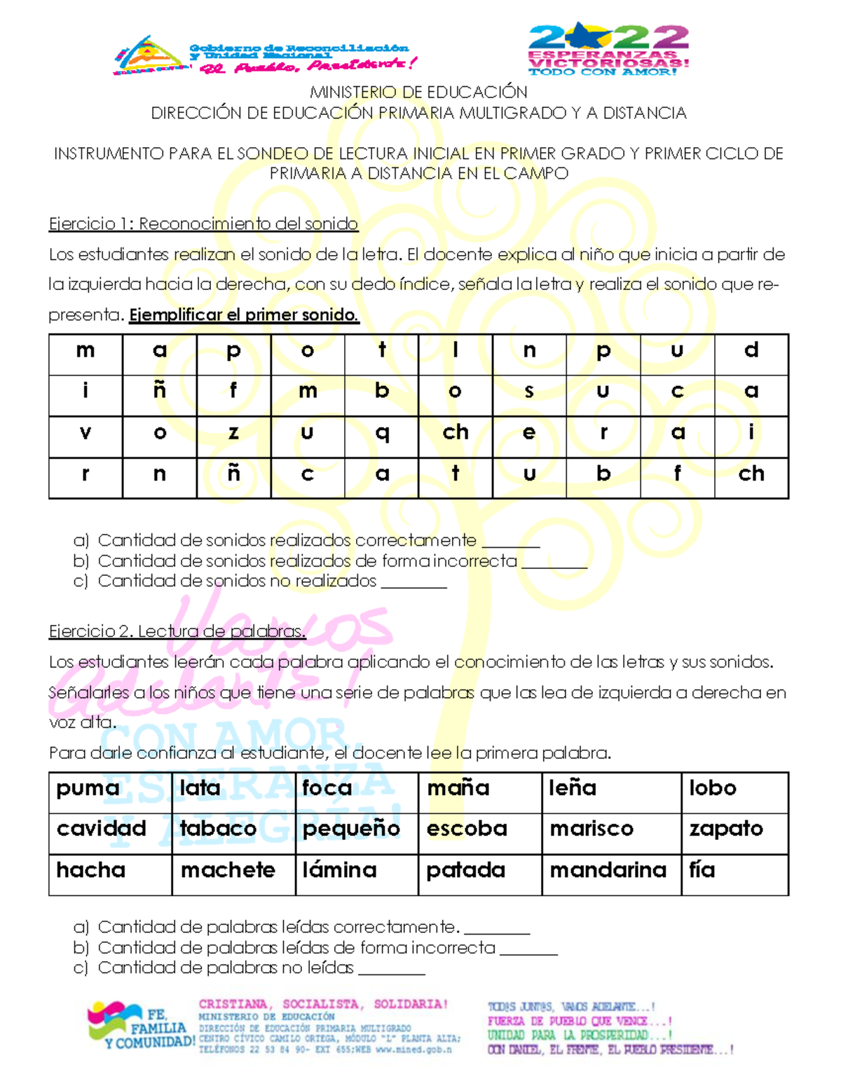 Prueba Para Primer Grado Y Primer Ciclo De PDC - MINISTERIO DE EDUCACI ...