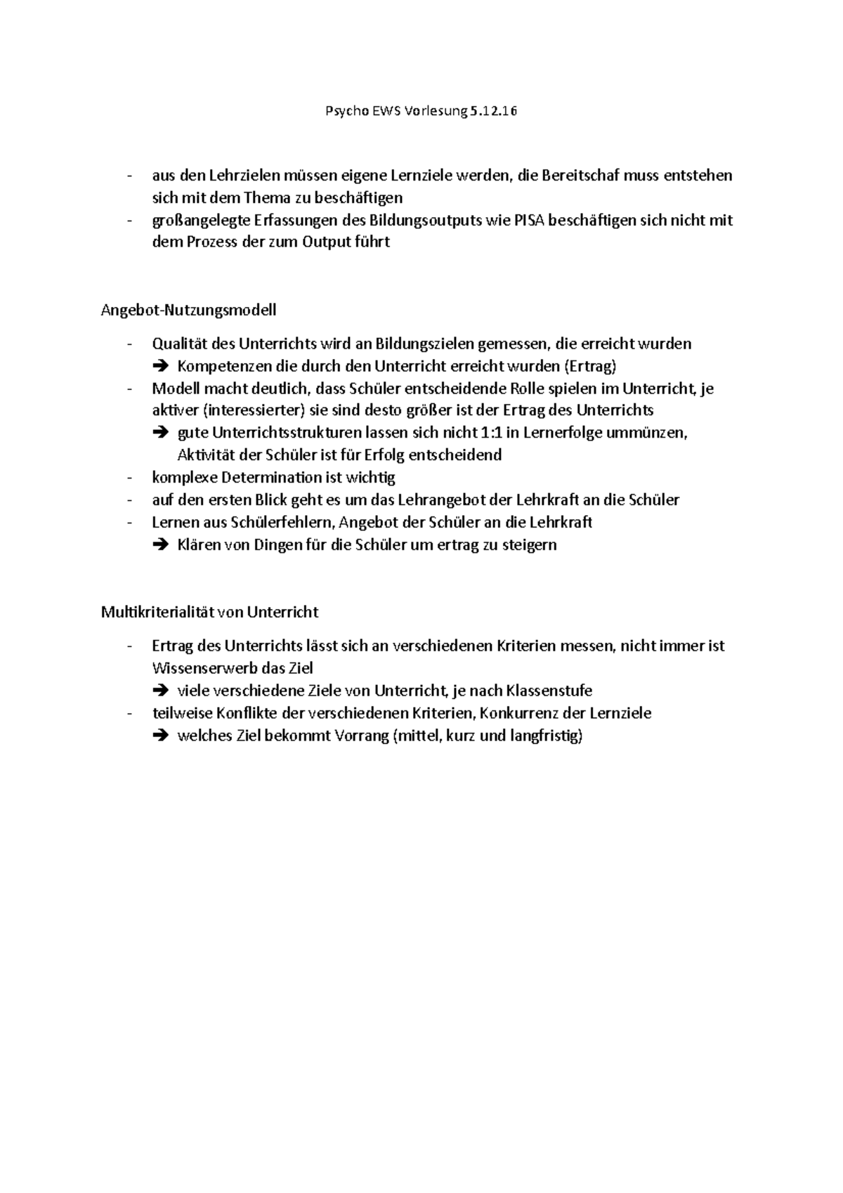 Vorlesung Für Die Kleinen Psycho Vorlesung 5.12 - Psycho EWS Vorlesung 5. aus den Lehrzielen