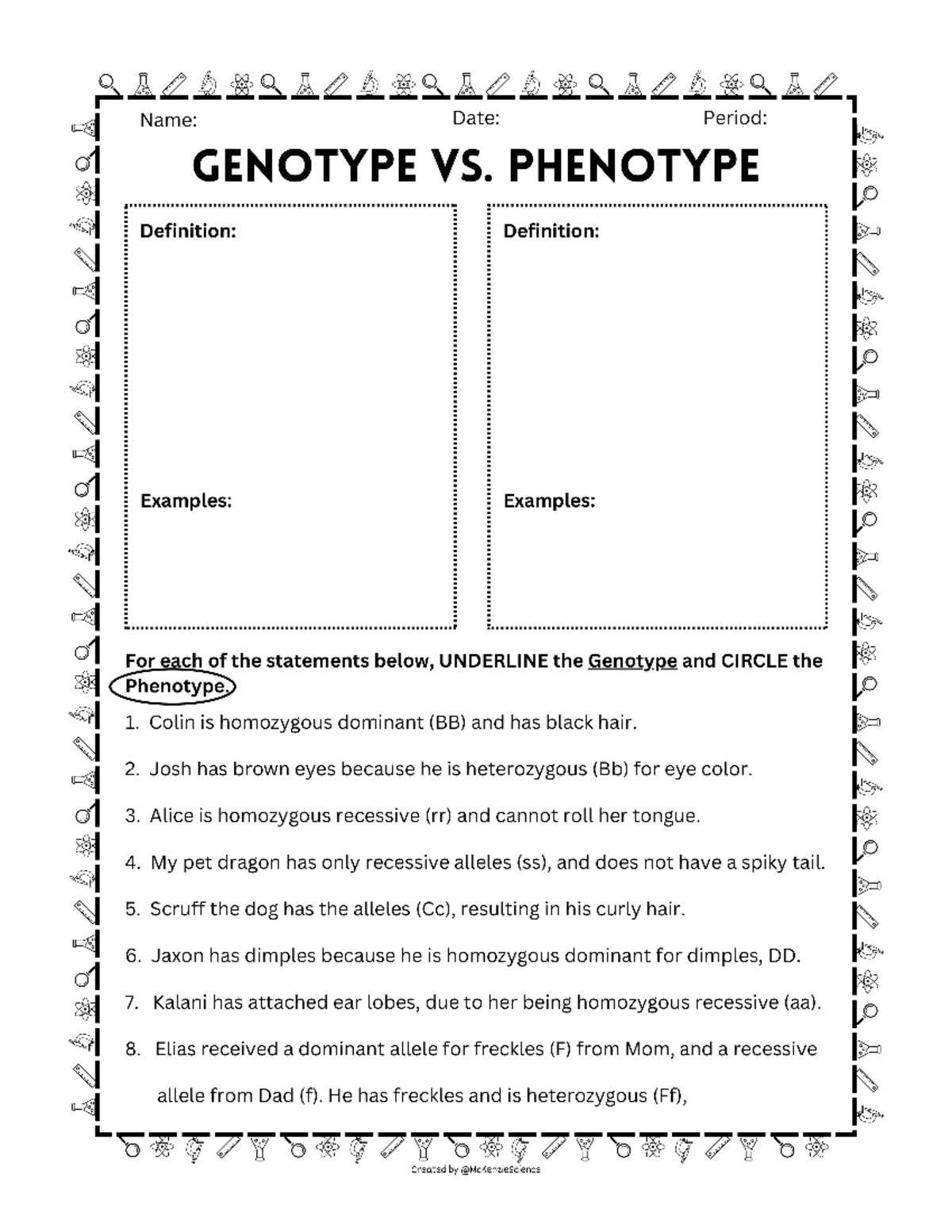 Genotypevs Phenotype Worksheet1 Studocu
