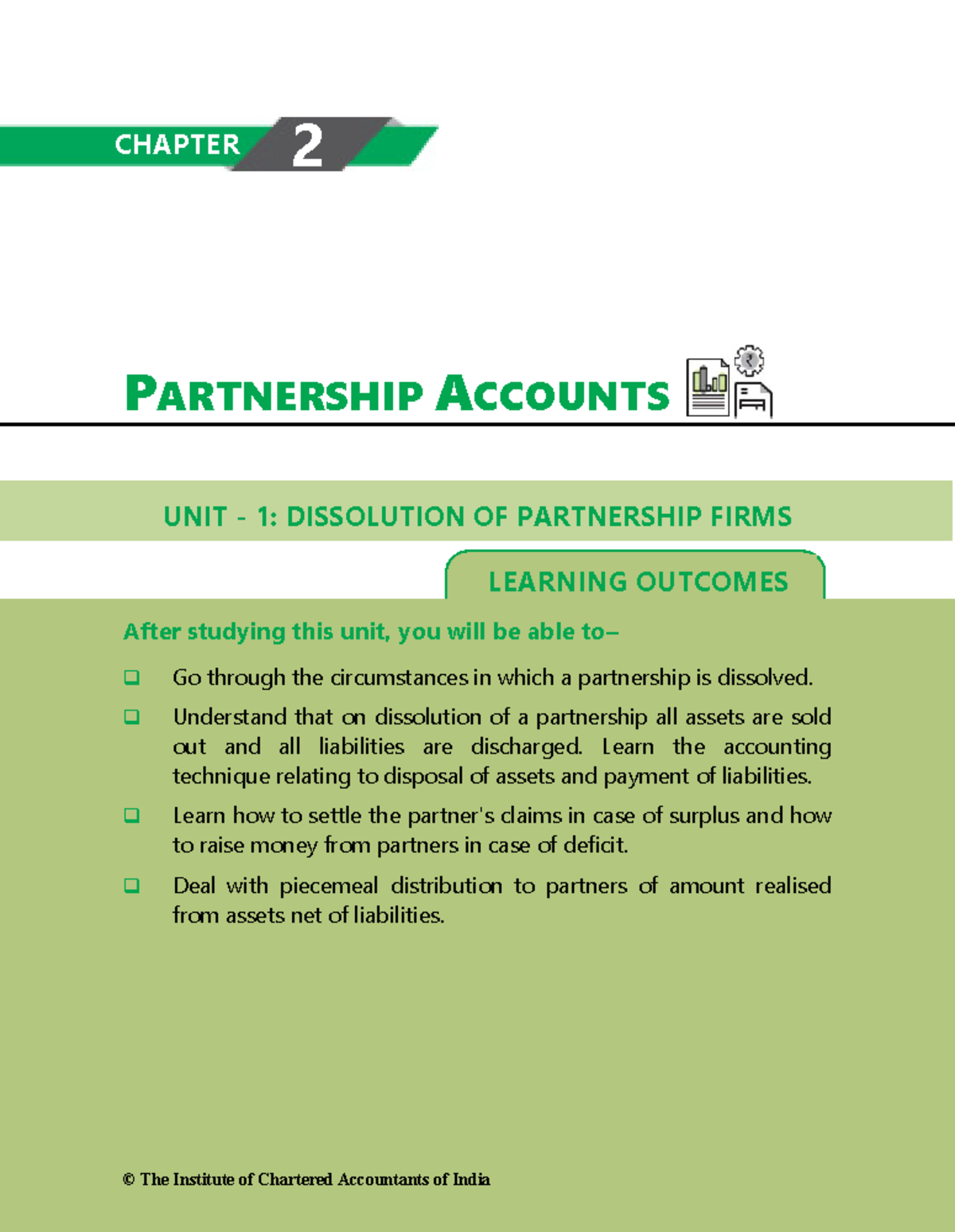 Unit 1 Dissolution Of Partnership Firms - LEARNING OUTCOMES PARTNERSHIP ...