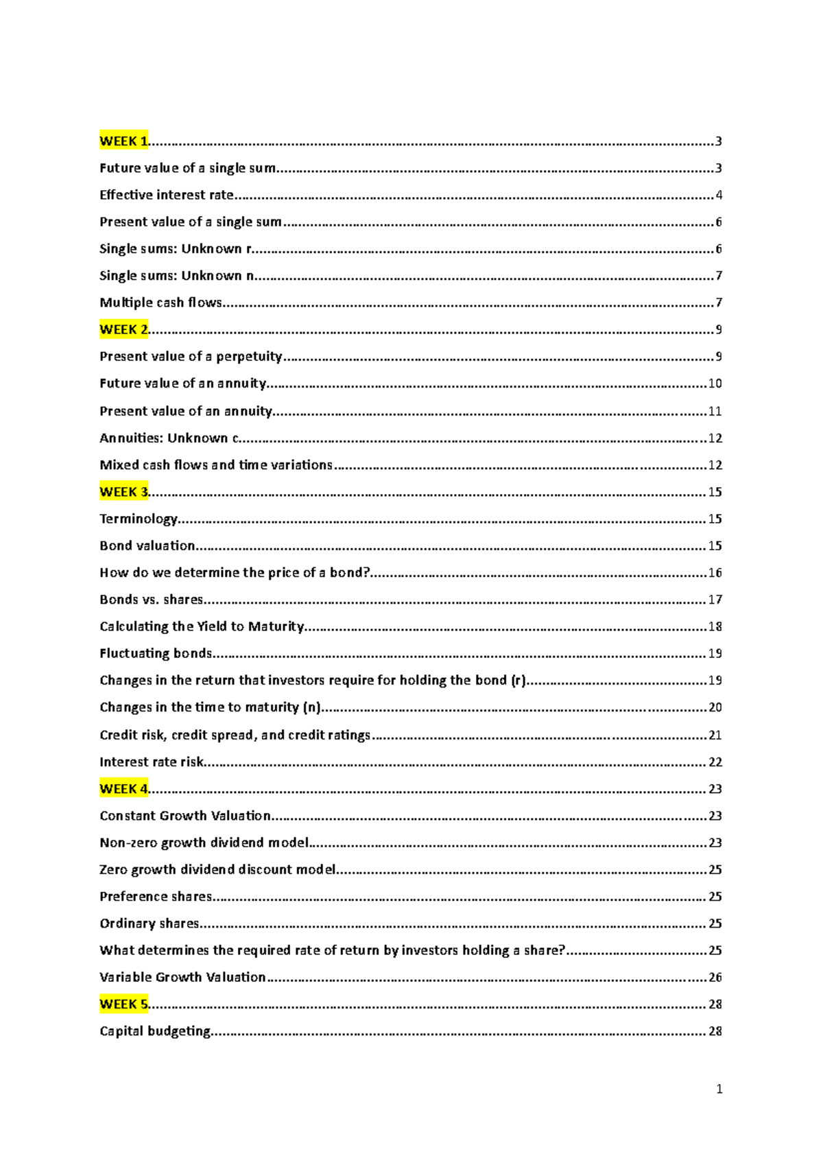 Corporate finance - Lecture notes including examples - WEEK - Studocu