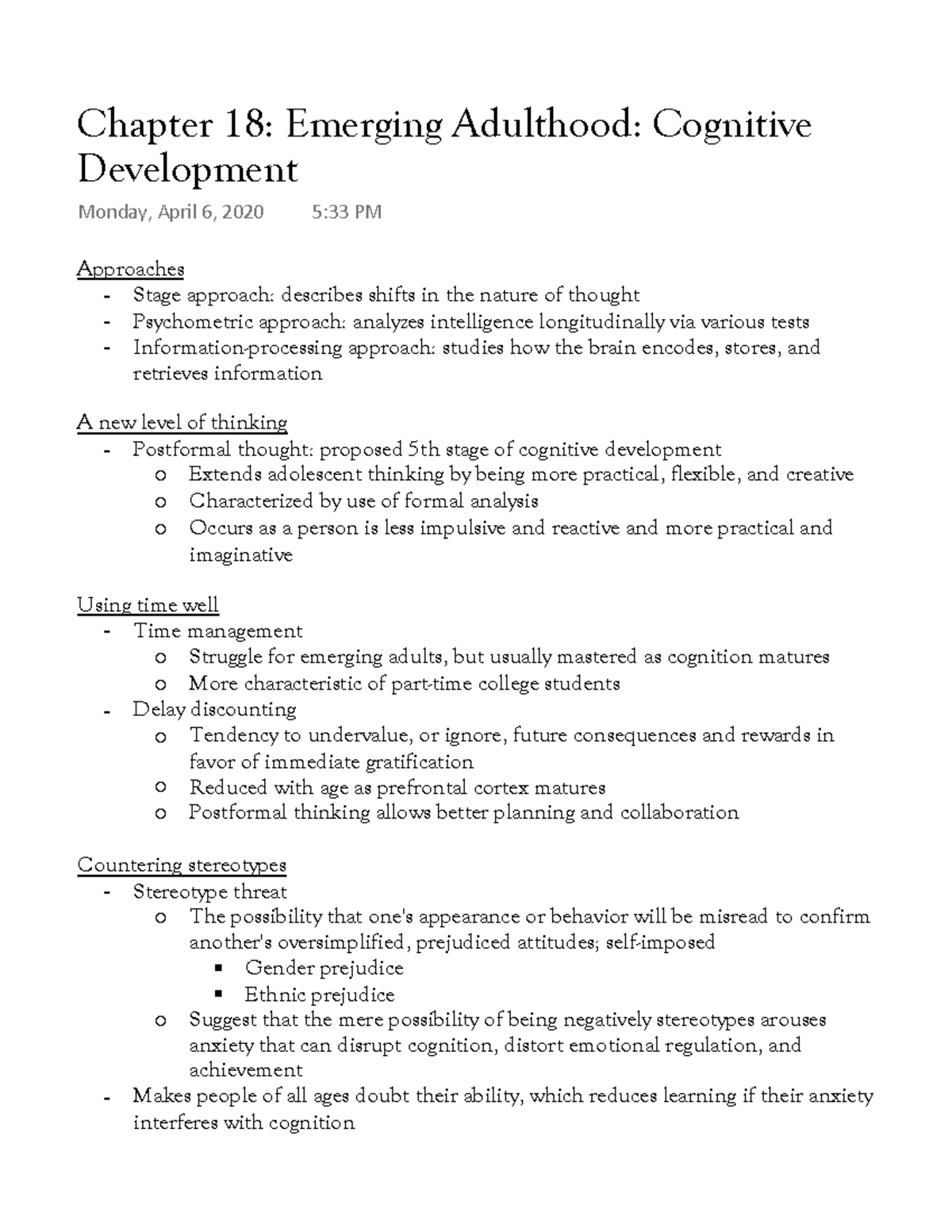 Psychometric approach to cognitive cheap development