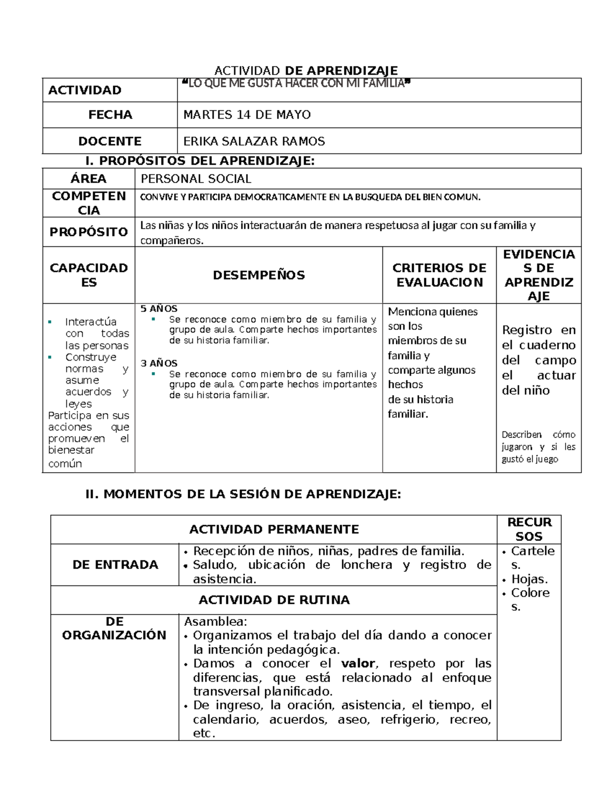 Martes 14 DE MAYO 2024 - m,nolnm - ACTIVIDAD DE APRENDIZAJE ACTIVIDAD ...