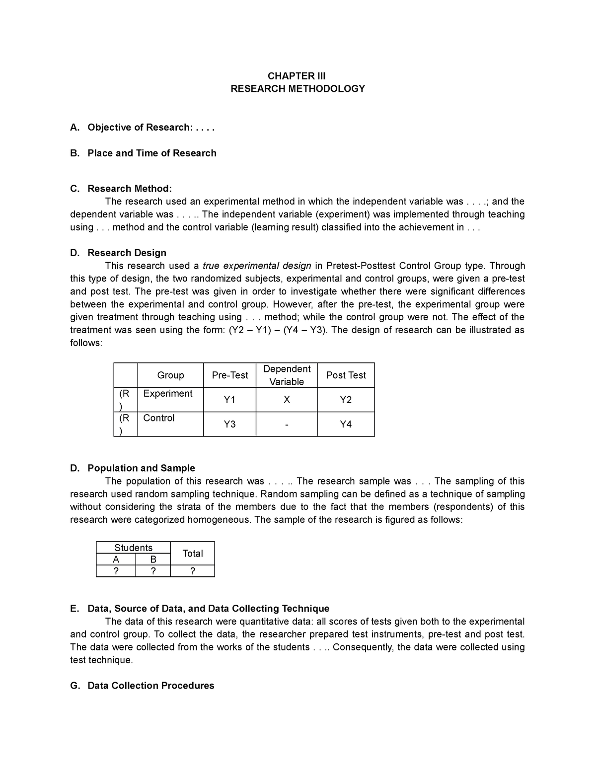 343807922 Chapter III Experimental Research Methodology - CHAPTER III ...