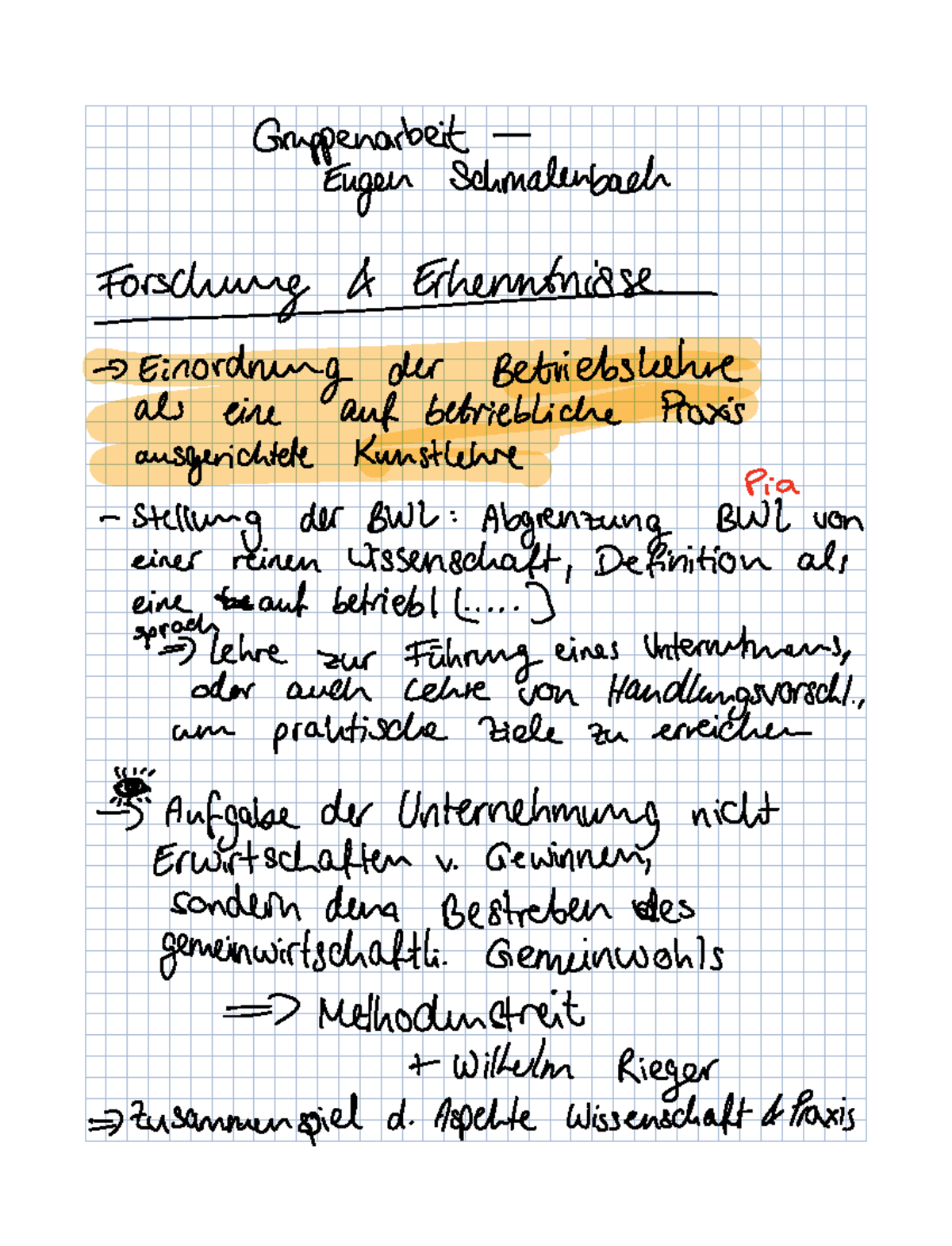 Eugen Schmalenbach Forschung, Erkenntnisse, Handlungsempfehlungen