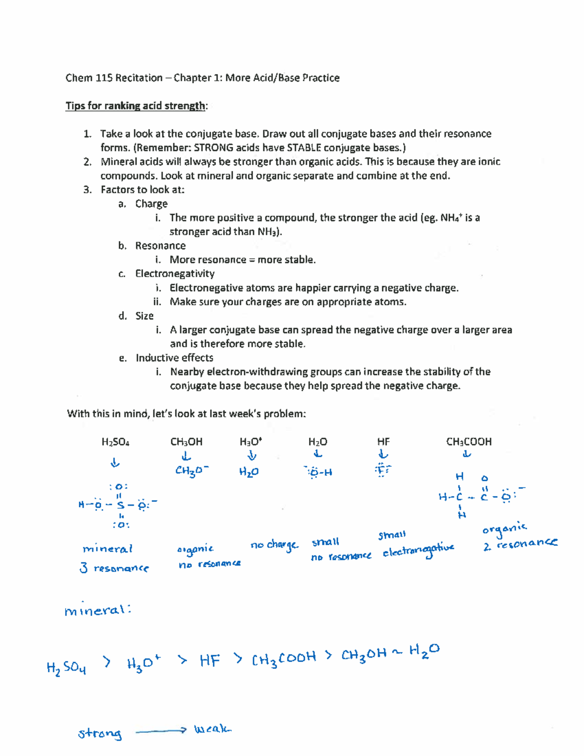 Chapter 1A Answers - Recitation Worksheet Answer Key - Chem 115 ...