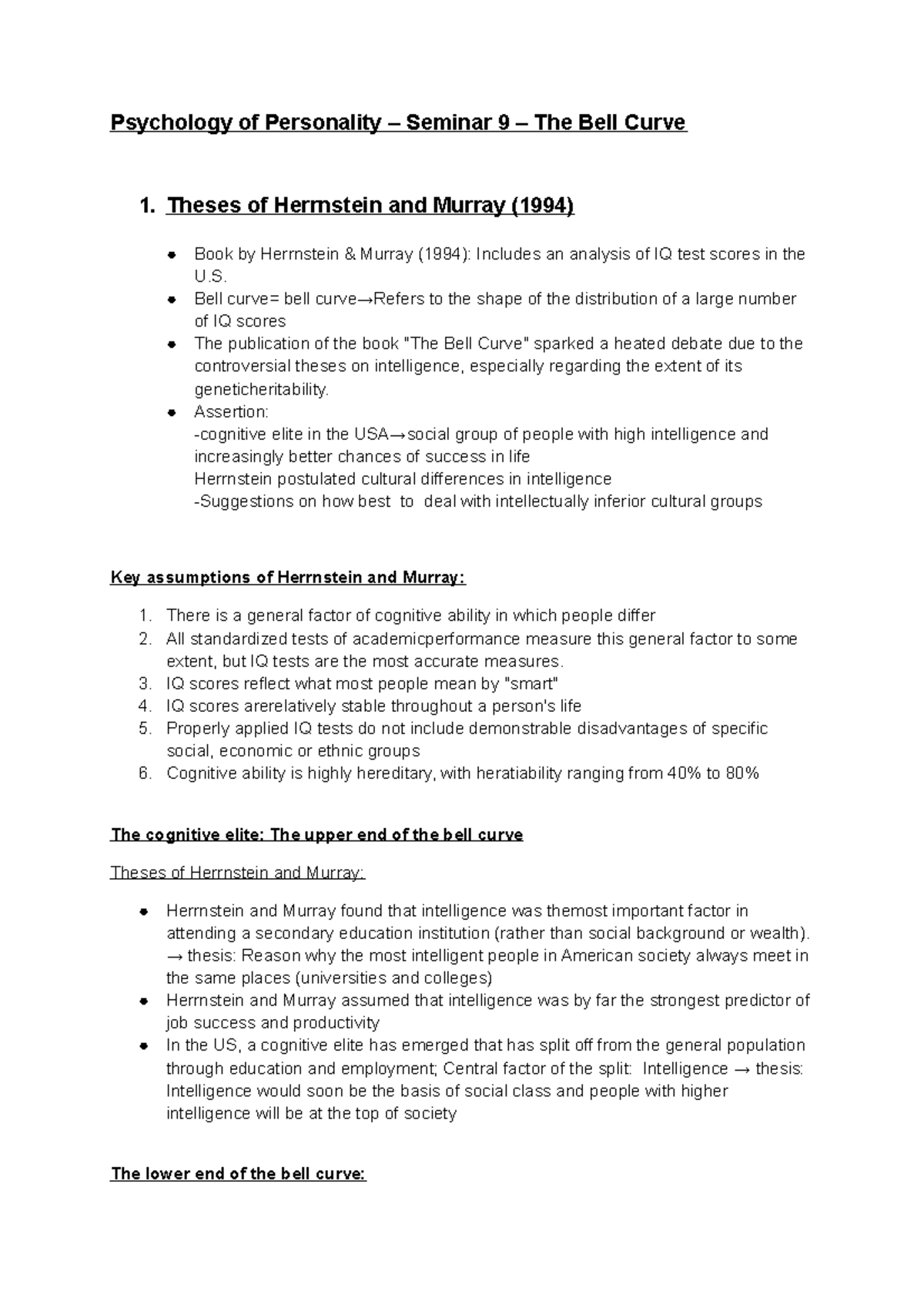 seminar-9-the-bell-curve-psychology-of-personality-seminar-9