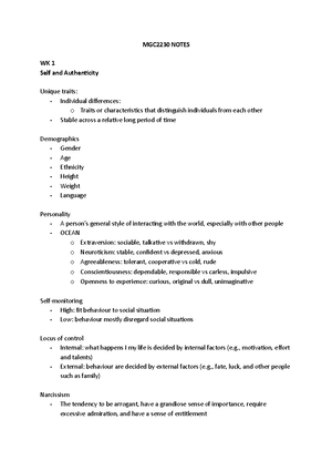 WEEK 6 notes - WEEK 6: MOTIVATION The purpose of today's lecture is to ...