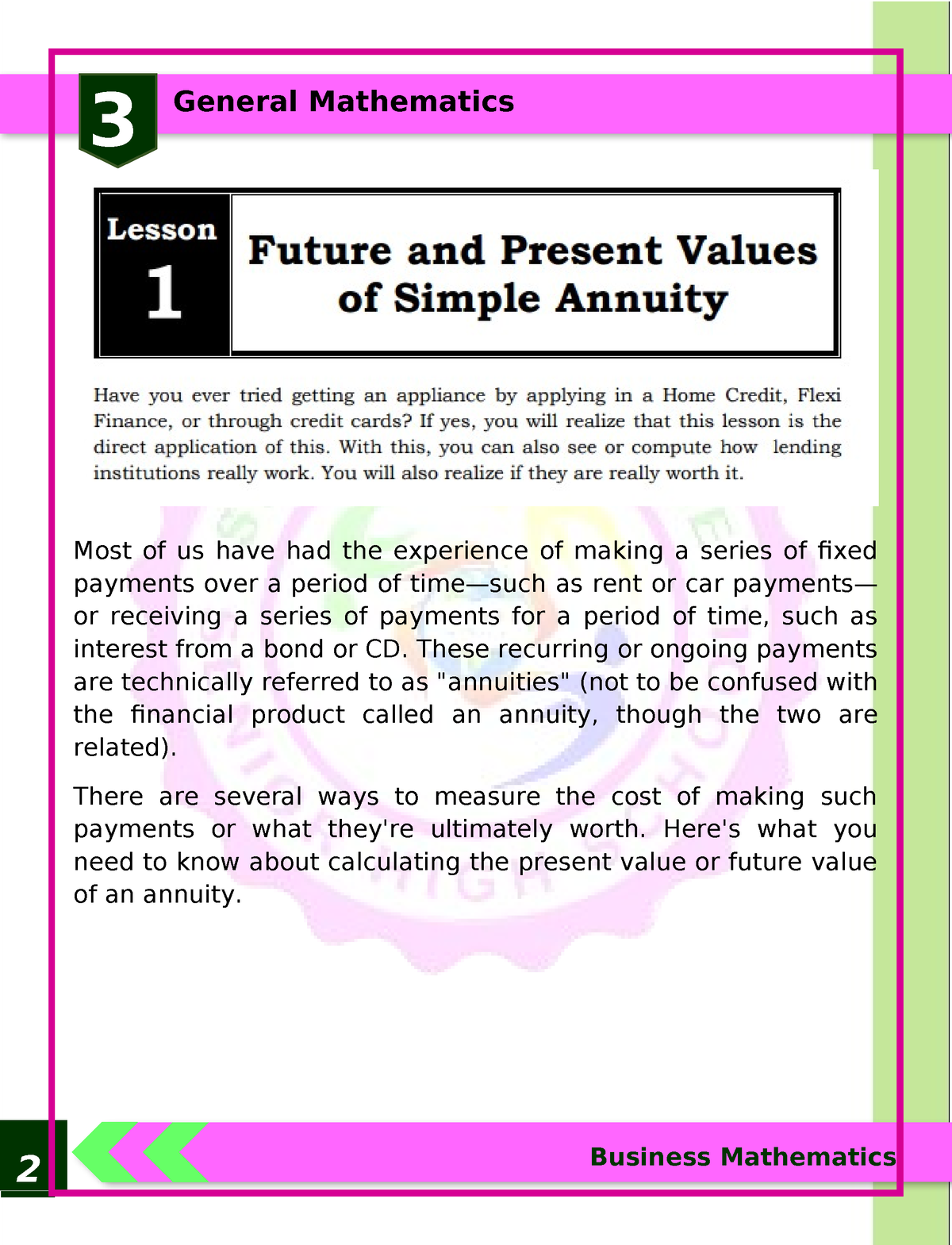 Modules - N/a - 3 Business Mathematics Most Of Us Have Had The ...