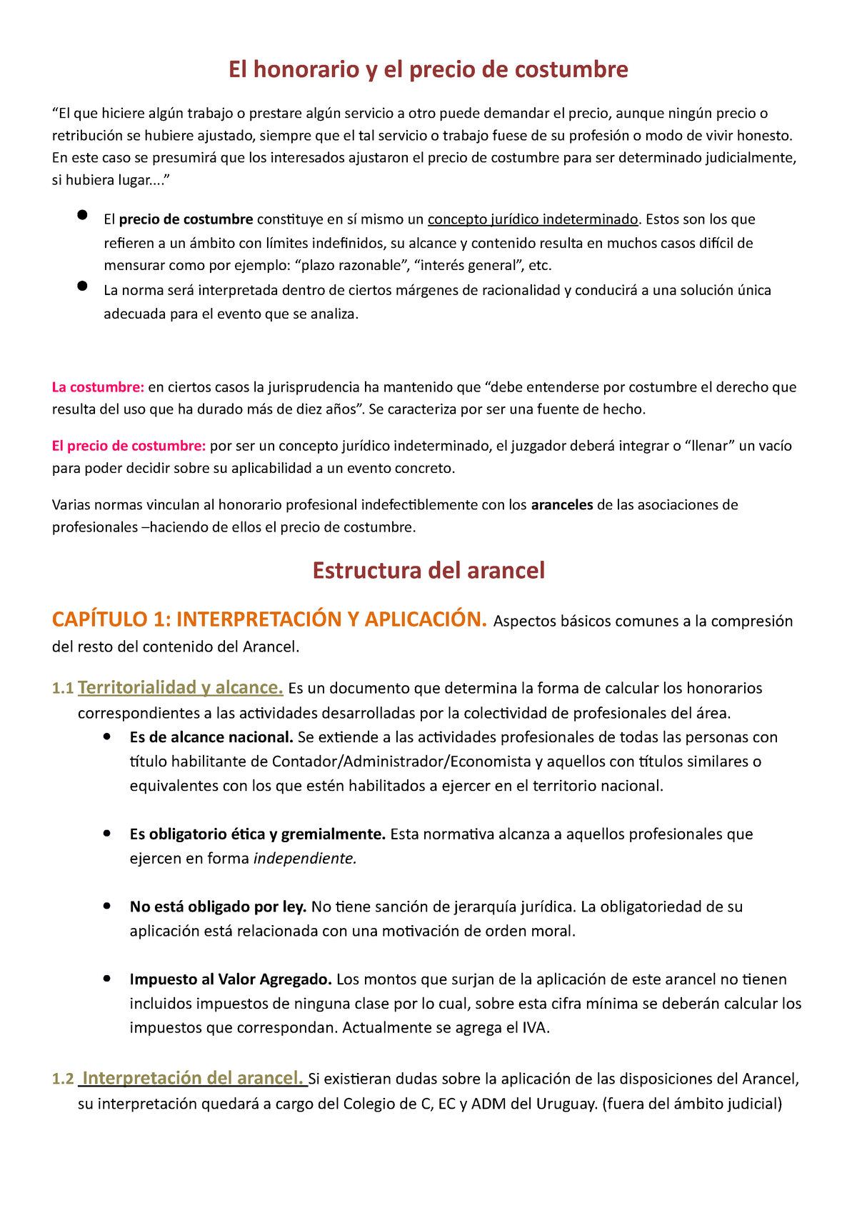 Honorarios del Contador Público - El honorario y el precio de costumbre que  hiciere trabajo o - Studocu