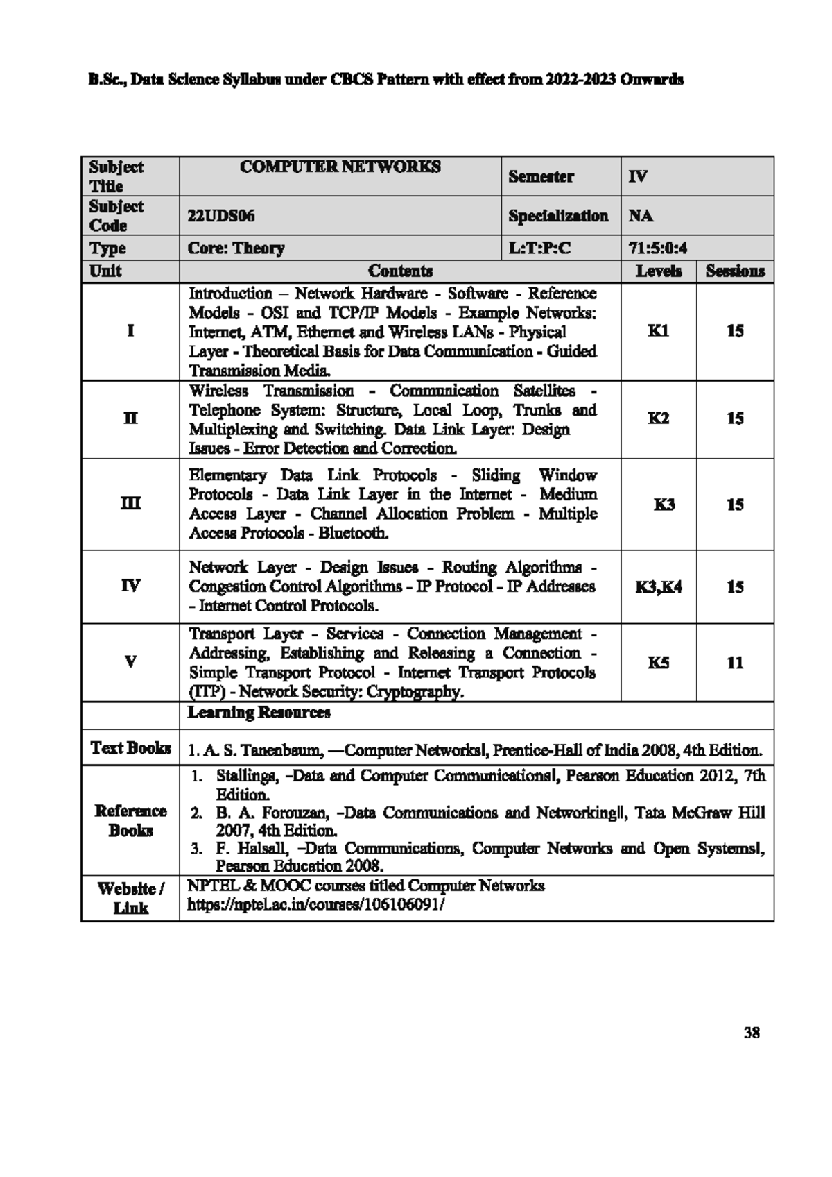 2. syllabus - NOTES - B., Data Science Syllabus under CBCS Pattern with ...