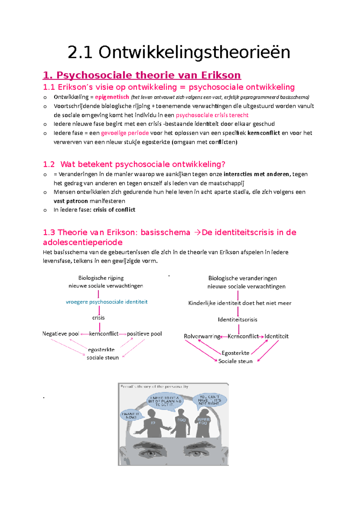 2.1 Ontwikkelingstheorieën - Psychosociale Theorie Van Erikson 1 ...