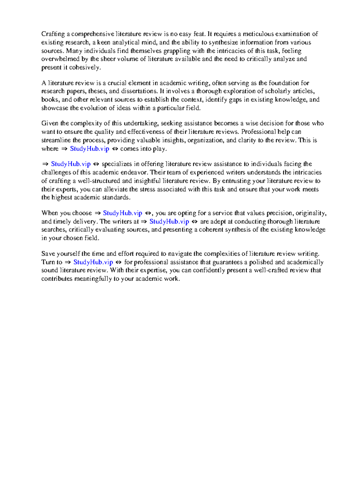 Literature Review Assistance - Crafting a comprehensive literature ...