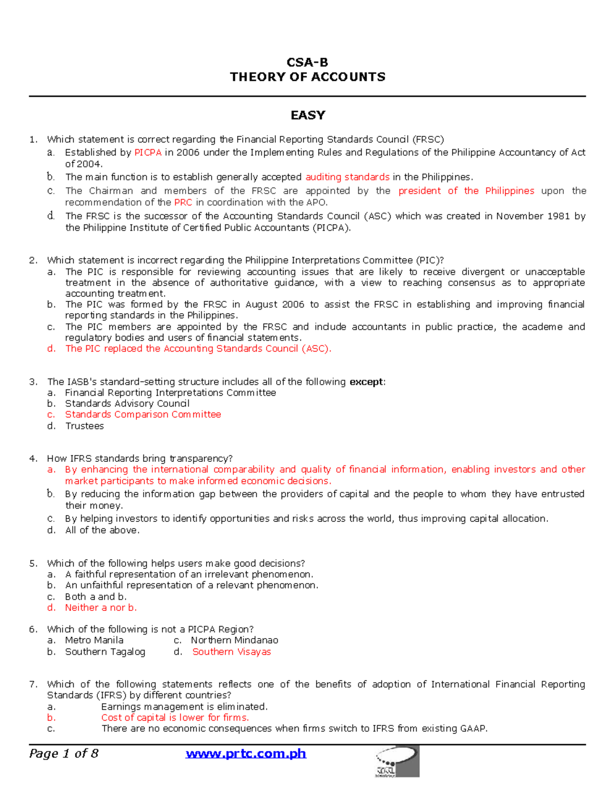 Theory-of-accounts Compress Prelim With Answers And Solution Complete ...