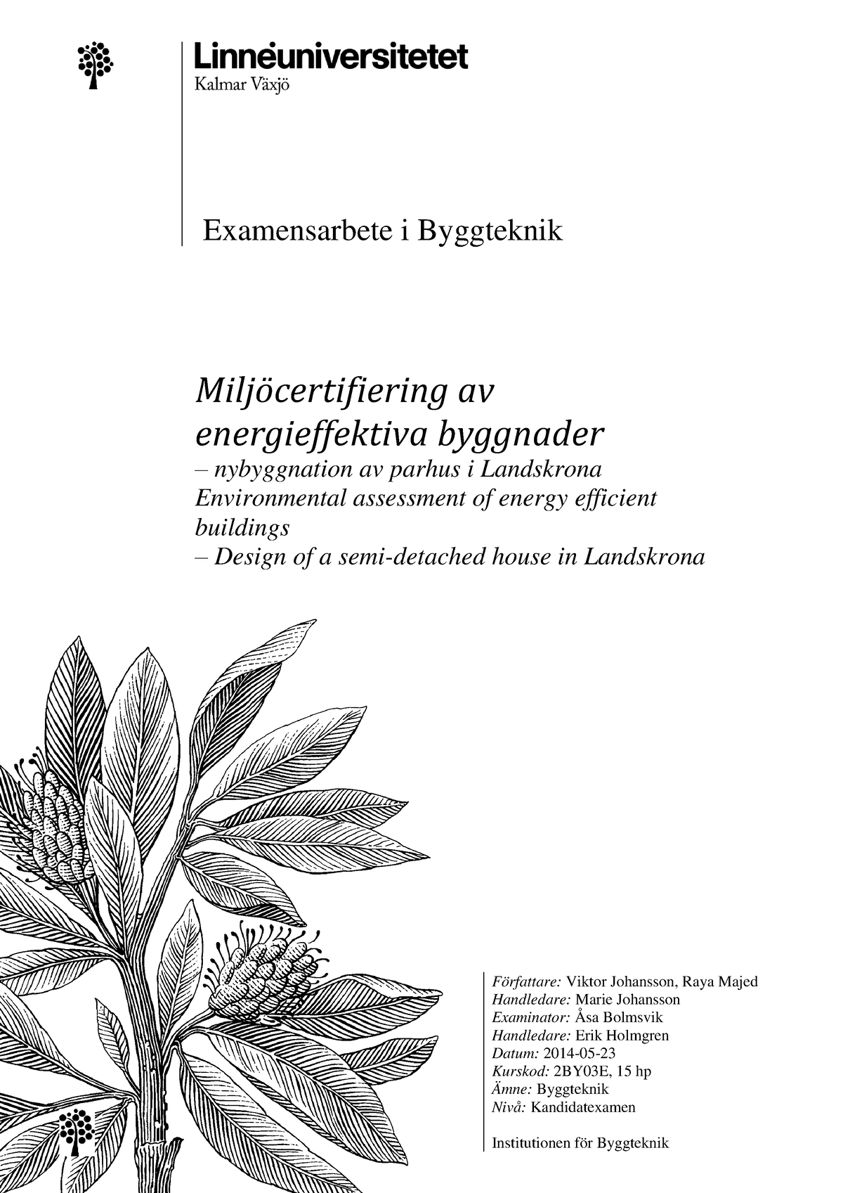 Examensarbete Inom Byggteknik - Examensarbete I Byggteknik ...