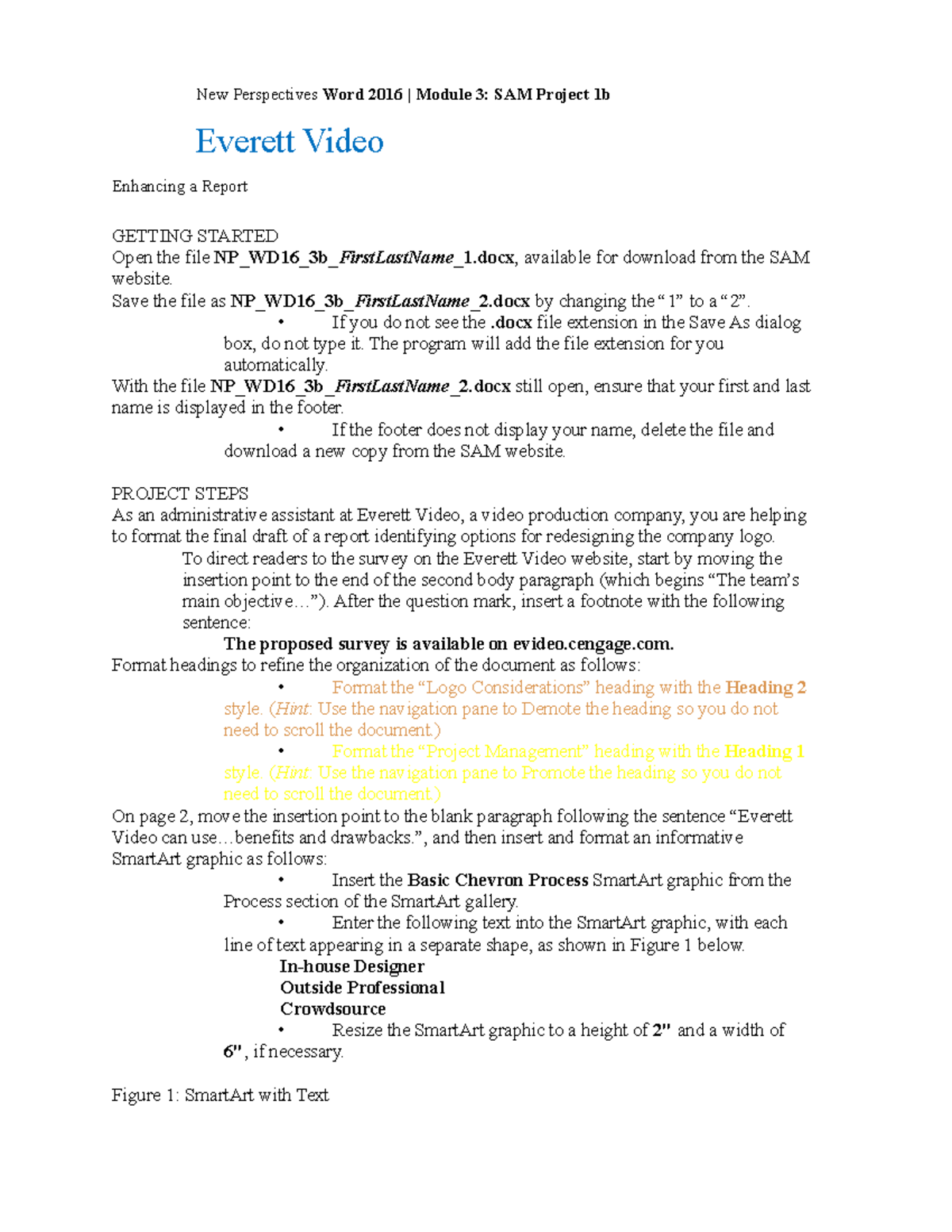 Instructions NP WD16 3b - New Perspectives Word 2016 | Module 3: SAM